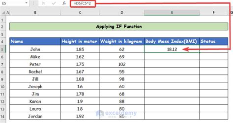<b>Using</b> standard units, BMI = 703*pounds/inches^2. . Calculating bmi in excel using height in cm